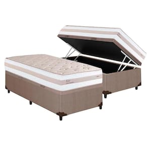 Conjunto Box Baú Solteiro: Colchão Molas Herval MasterPocket Ensacadas Kiev + Base CRC Courano Clean(88x188)