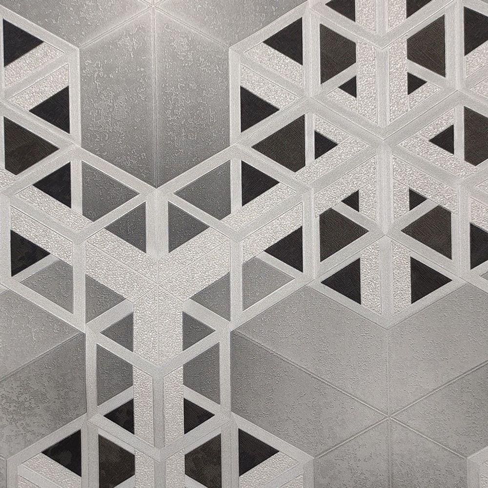 Papel de Parede Metropolis 3 Geométrico Cinza MT300804R