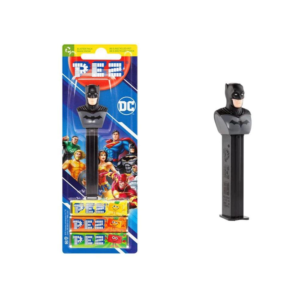 Pastilha PEZ Dispenser Heroi DC Batman C/ 3un 25,2g - Importado