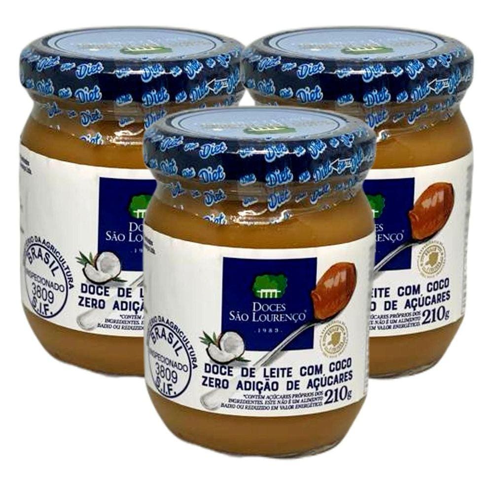 Doce De Leite Com Coco Zero São Lourenço 210G  3 Unidades