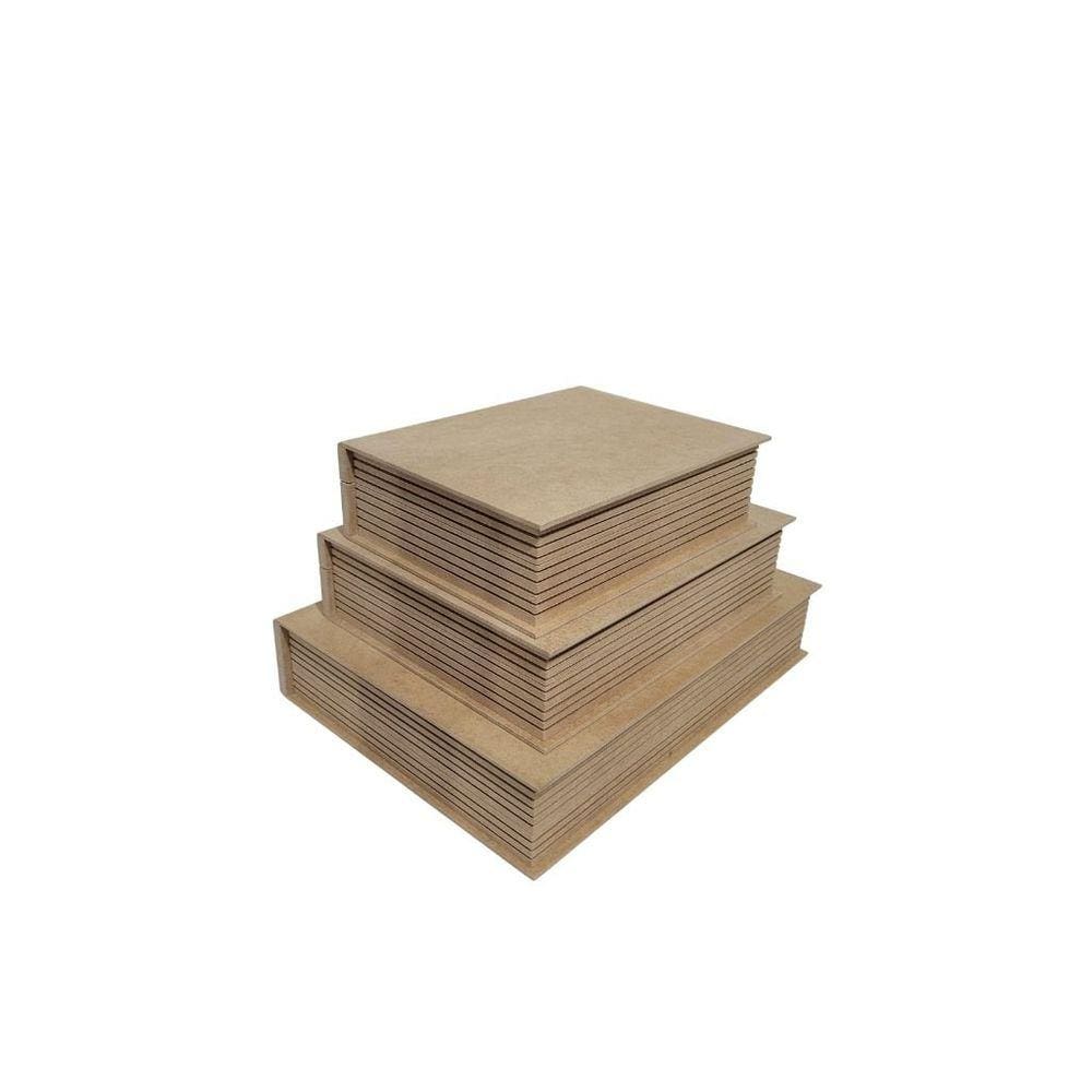 Kit trio de caixas imita Livros- Jeito Próprio Artesanato