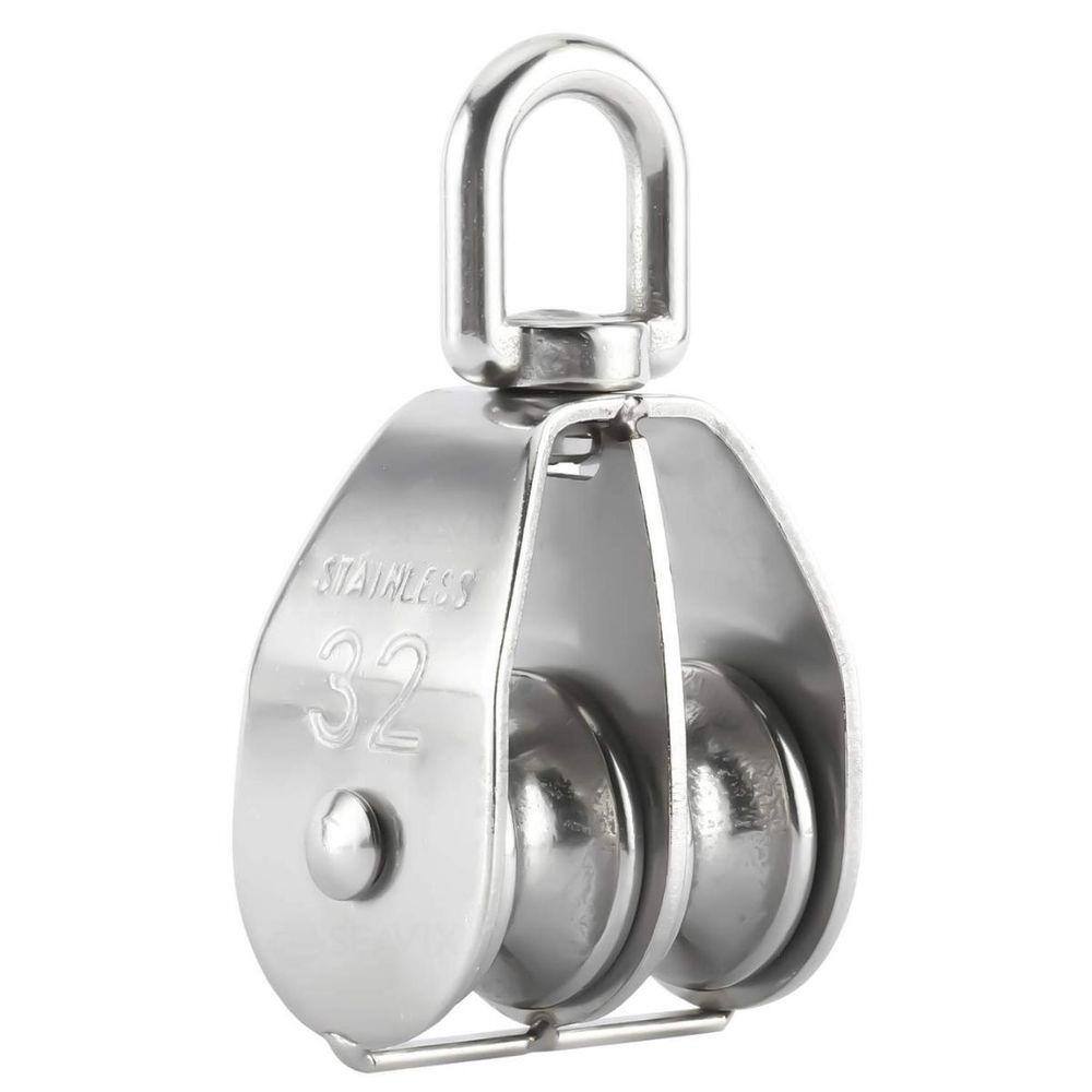 Moitão Giratório Duplo Em Aço Inox 32Mm