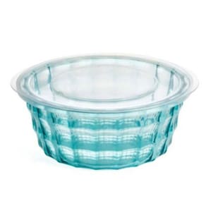 Pote Redondo Cristal 300Ml Azul Turquesa- Bpa Free