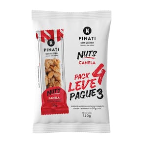 Barra de Cereais Pinati Nuts Canela Leve 4 Pague 3 com 4 unidades de 30g cada