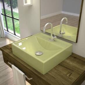 Kit Cuba Q39 com Válvula Click, Sifão Pvc e Flexível Compace Verde Acqua
