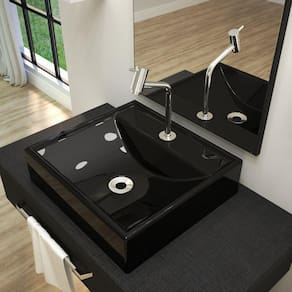 Kit Cuba Q39 com Torneira Pratika 1060 Metal e Válvula, Sifão Pvc e Flexível Compace Preto