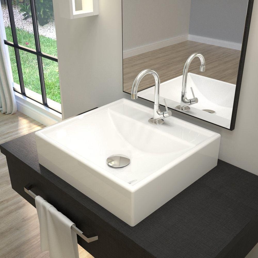 Kit Cuba Q39 com Válvula Click, Sifão Cromado e Flexível Compace Branco