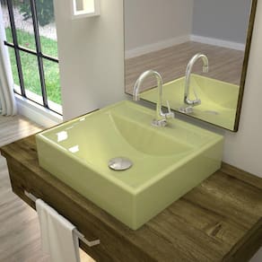 Kit Cuba Q39 com Válvula Click, Sifão Cromado e Flexível Compace Verde Acqua