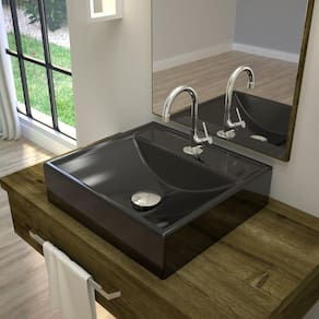 Kit Cuba Q39 com Válvula Click, Sifão Cromado e Flexível Compace Preto