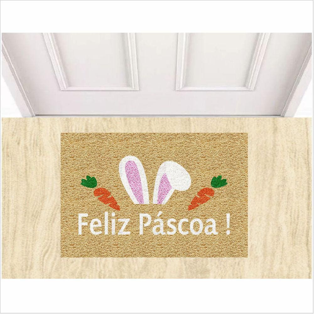 Tapete Para Porta De Páscoa. Cor Bege