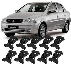 Kit 10 Grampos Presilhas Para Friso De Teto Corsa Sedan Joy Maxx Premium 2002 a 2009 2010 2011 2012