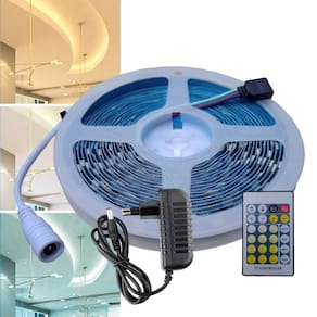 Fita De Led 5025 Dimerizável Com Luz Fria, Quente e Neutra De 5M De 12V Com Controlador De Efeitos E Controle Com Fonte
