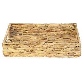Bandeja Fibra Natural Seagrass com Alça 35x25x6 cm