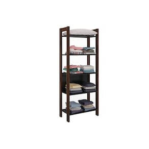 Módulo de Quarto Casal Closet AZ1005 c/ 5 Prateleiras Preto/Nogal - Tecno Mobili