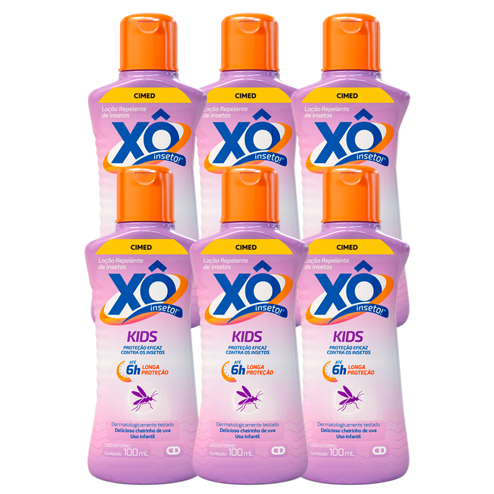 Xô Inseto Kids Loção 100ml - Kit c/ 6 unid