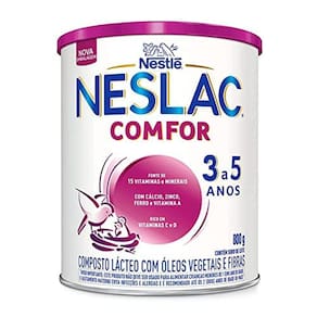 Fórmula infantil sem glúten Nestlé Neslac Comfor lata 800g 3 a 5 anos