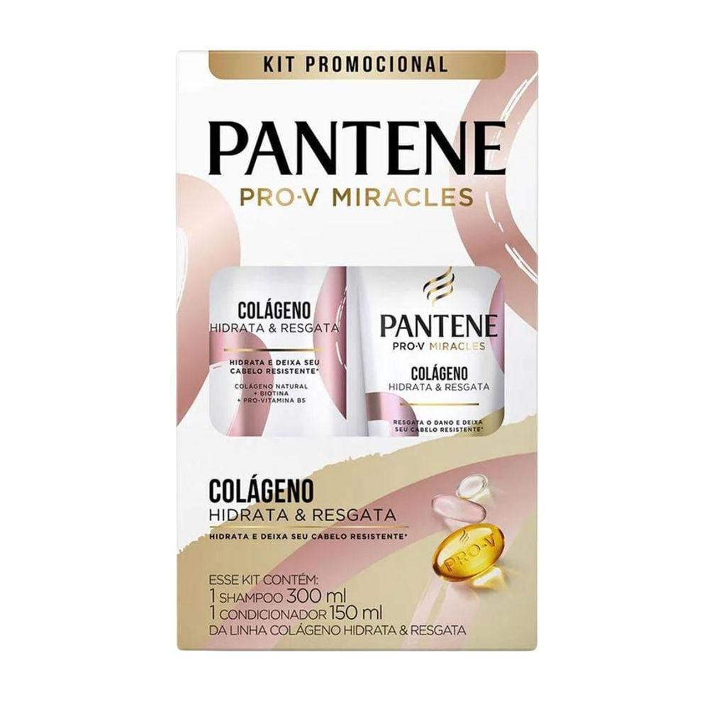 Shampoo 300Ml + Condicionador 150Ml Pantene Colágeno Hidrata E Resgata