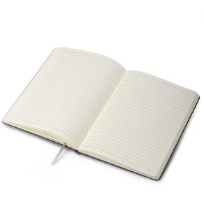 Caderno Com Capa Dura em Bambu com Suporte de Caneta Azul