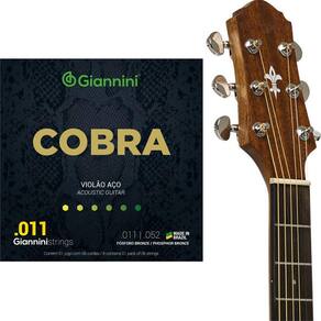 Encordoamento Violão Aço Phosphor Bronze 011 Giannini Cobra