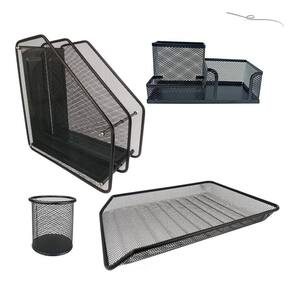 Kit Porta Caneta Bandeja Arquivo Organizador Mesa Escritório