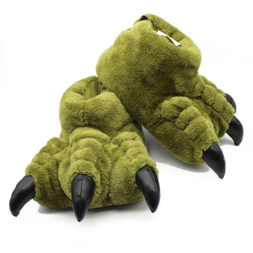 Pantufa 3d Garra Dinossauro T-rex Verde Calçado Cosplay
