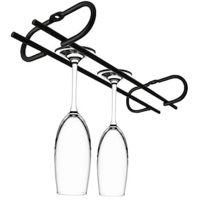 Suporte De Vinho Para Organizar Taças Preto Com Parafusos