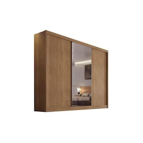Guarda Roupa Casal 3 Portas de Correr e 4 Gavetas c/ 1 Espelho Diamond/Toulon Plus Freijo Cumaru - Novo Horizonte
