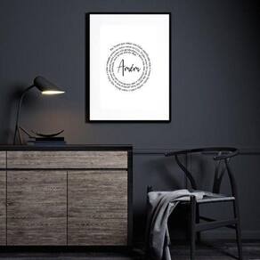 Quadro Minimalista Oração Pai Nosso Espiral - 60X48Cm