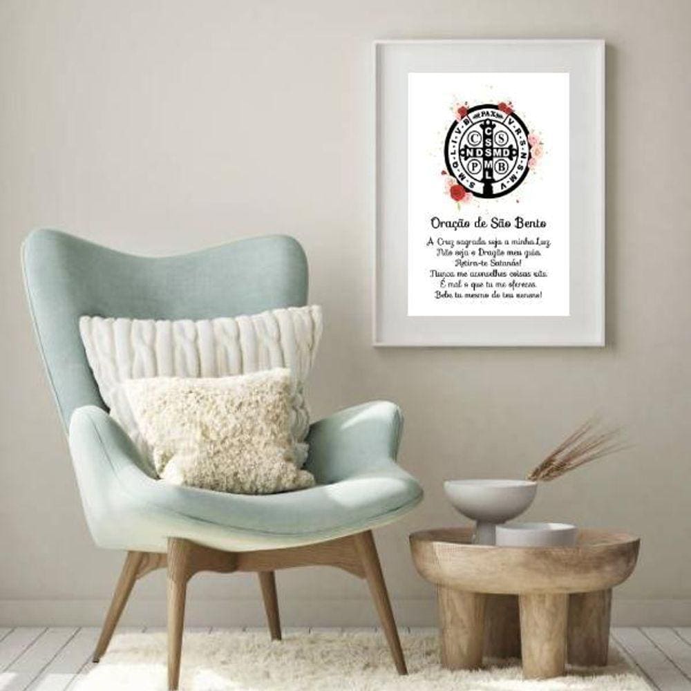 Quadro Oração De São Bento - 60X48Cm
