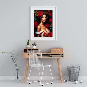Quadro Decorativo Pombagira Rosa Vermelha-60X48Cm