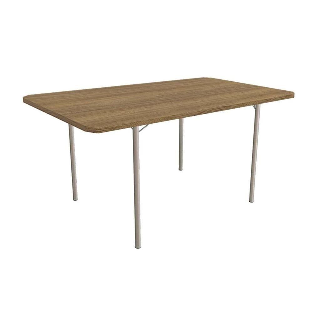 Mesa de Cozinha Sena c/ Tampo 1,60cm Niquel/Nogueira - Kappesberg