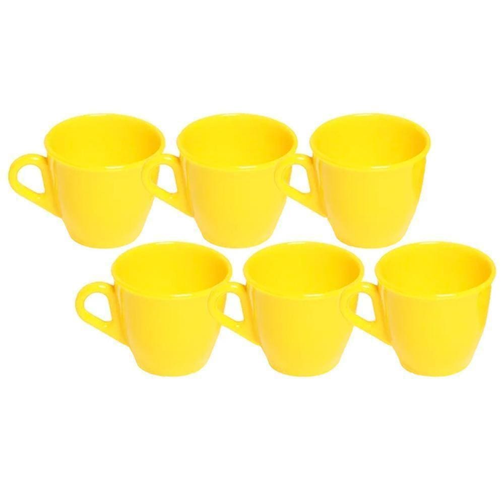 Kit 6 Xicaras Em Acrílico Cristal Café - Chá Decor - Amarela