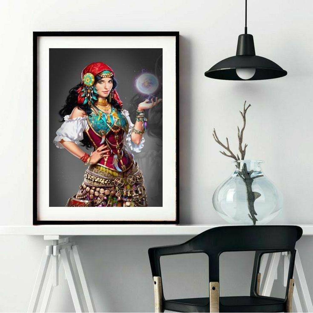 Quadro Decorativo Cigana Vidente - 60X48Cm