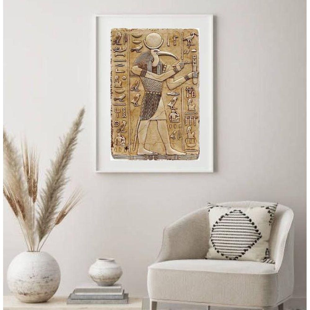 Quadro Decorativo Deus Egípcio Thoth - 60X48Cm