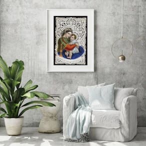 Quadro Arte Sacra Maria E Menino Jesus - 60X48Cm