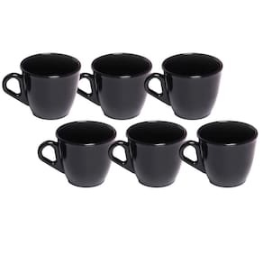 Kit 6 Xicaras Em Acrílico Cristal Café - Chá Decor - Black