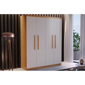 Guarda Roupa 4 Portas e 2 Gavetas Espanha Café/Off White - Rufato