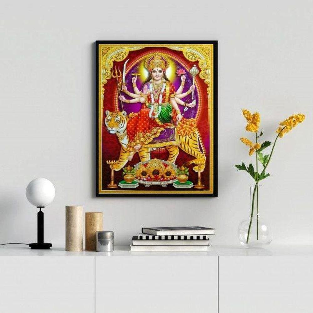 Quadro Decorativo Durga- Deusa Hindu 33X24Cm