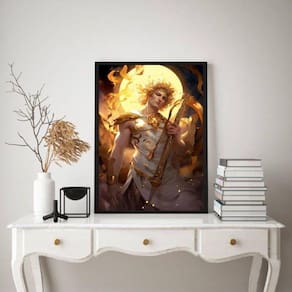 Quadro Decorativo Deus Do Sol- Apolo 45X34Cm - Com Vidro