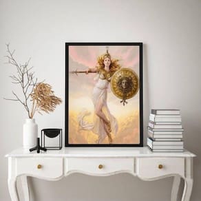 Quadro Decorativo Atena- Deusa Da Sabedoria 45X34Cm - Vidro
