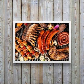 Quadro Decorativo Fotografia Carnes Churrasco 33X24Cm