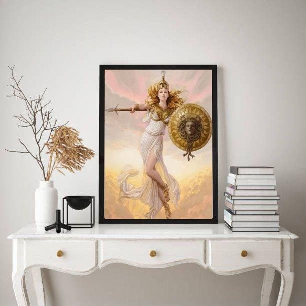 Quadro Decorativo Atena- Deusa Da Sabedoria 33X24Cm