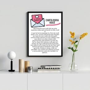Quadro Decorativo Carta Para Você 24X18Cm - Com Vidro