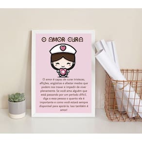 Quadro Decorativo Reflexão O Amor Cura 24X18Cm