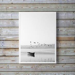 Quadro Decorativo Minimalista Fotografia Lago 24X18Cm