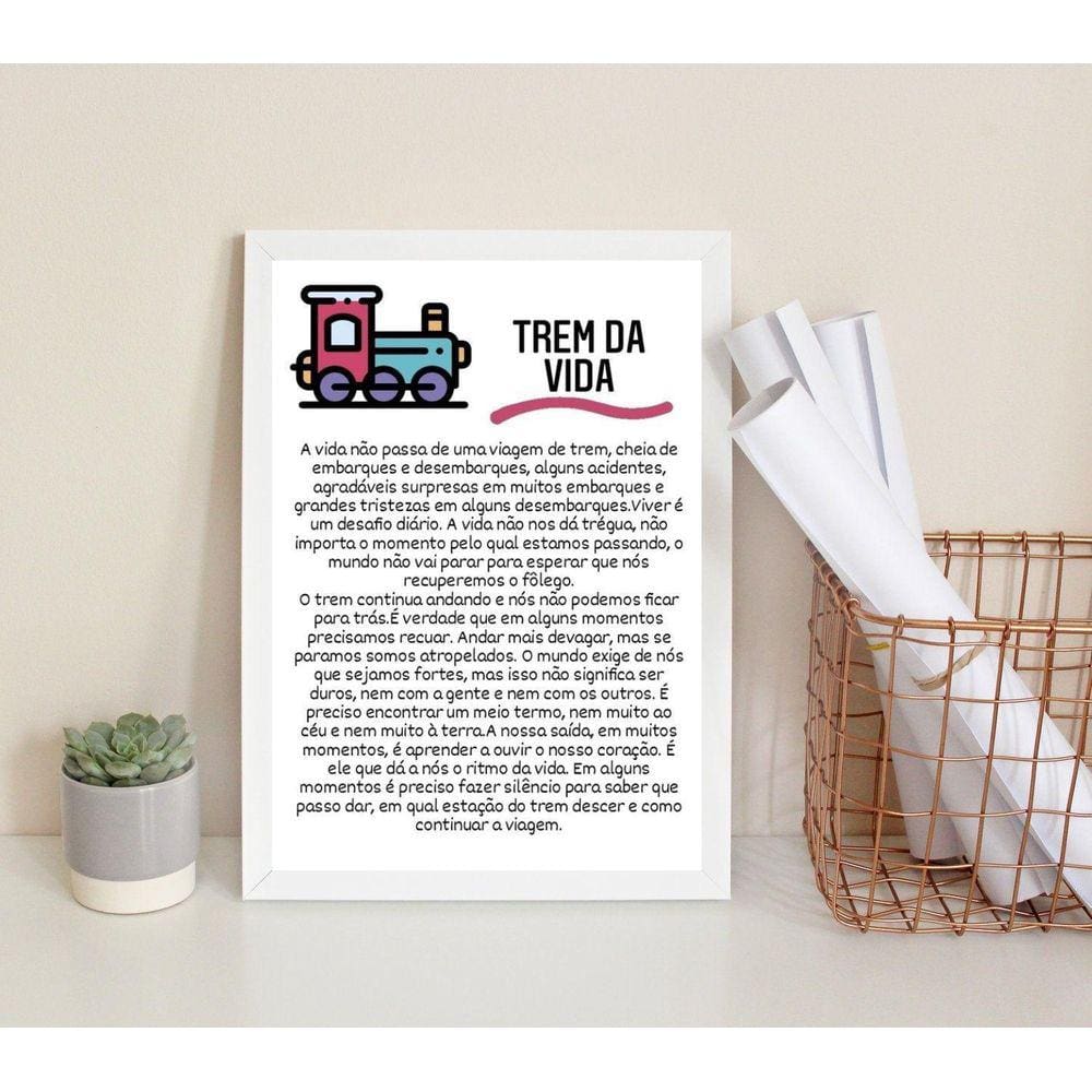 Quadro Decorativo Trem Da Vida 45X34Cm