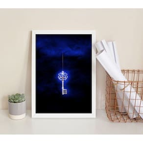 Quadro Decorativo Chave Iluminada- Arquétipo 33X24Cm - Vidro