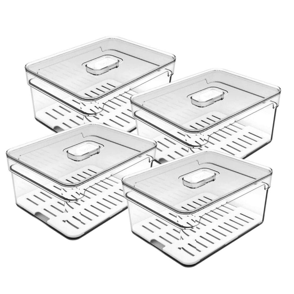 Organizador De Geladeira 2,2 Litros Com Tampa Clear Fresh