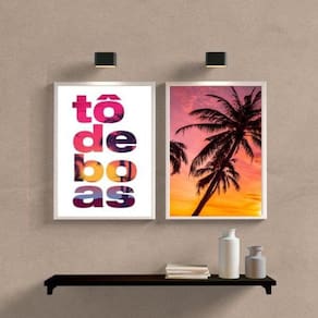 Kit 2 Quadros Praia Zen - Tô De Boas 24X18Cm - Com Vidro