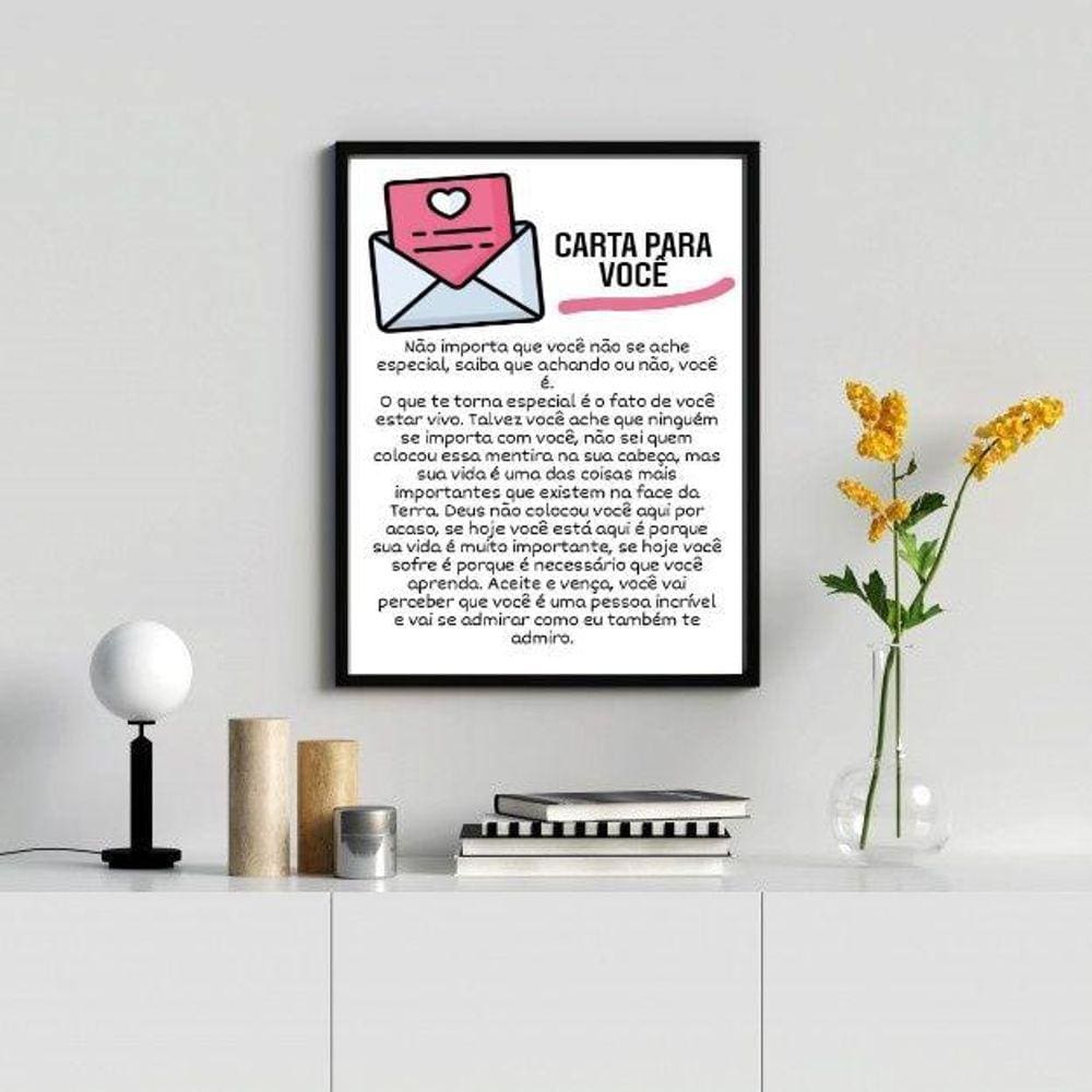 Quadro Decorativo Carta Para Você 33X24Cm